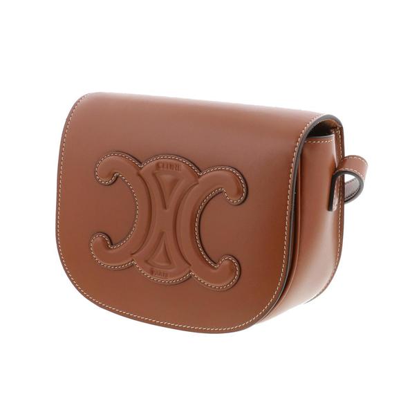 Celine Folco Cuille Triomph Messenger Bag Tori off Shoulder Bag Calfskin Brown - Picture 2 of 5